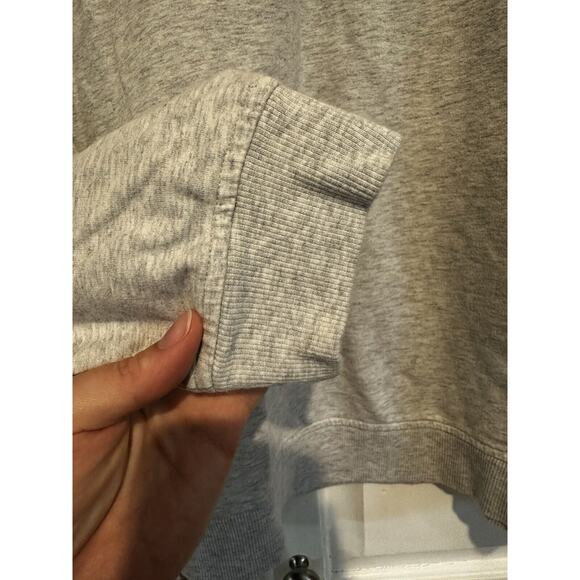 Karl Lagerfeld Paris Women’s Size Large Heather Gray Sweatshirt Pocket Preppy - Picture 3 of 9